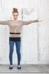 Whole Body Woman T poses White Casual Average